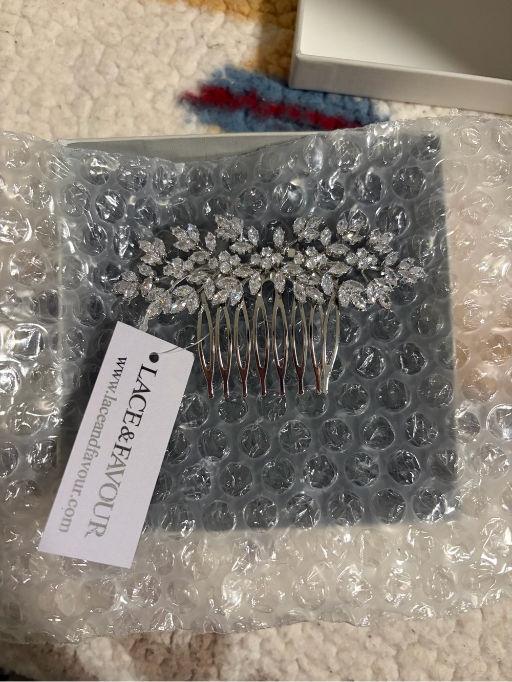 Silver Crystal Bridal Hair Comb - Elegant Sparkling Hairpiece - Picture 2 of 4